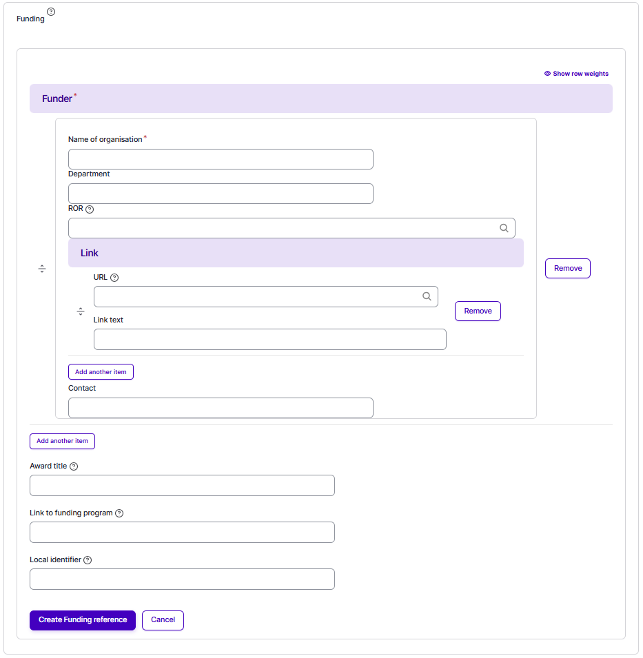 Funder form