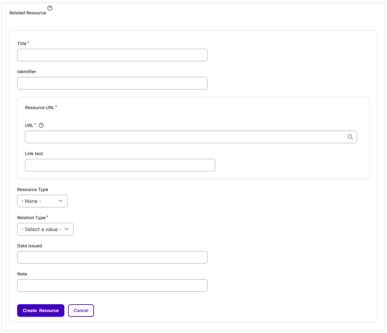 Related resource form