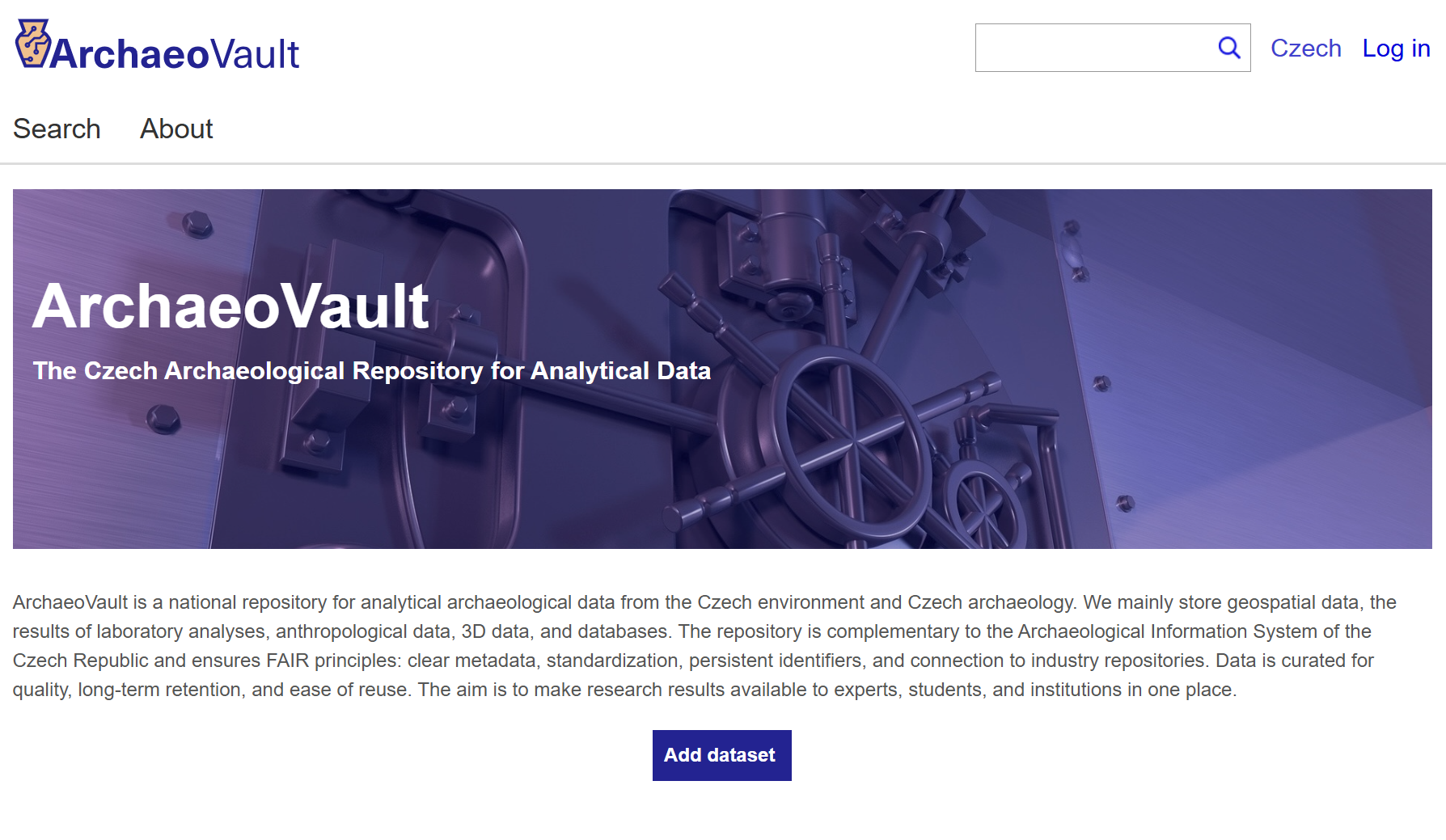 ArchaeoVault homepage